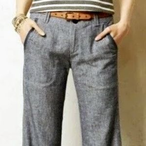 Anthropologie Pilcro and the Letterpress Wide Leg Linen Blend Pants
